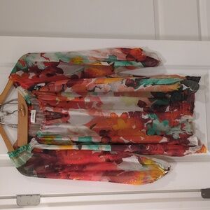 Calvin Klein Shear Floral Blouse